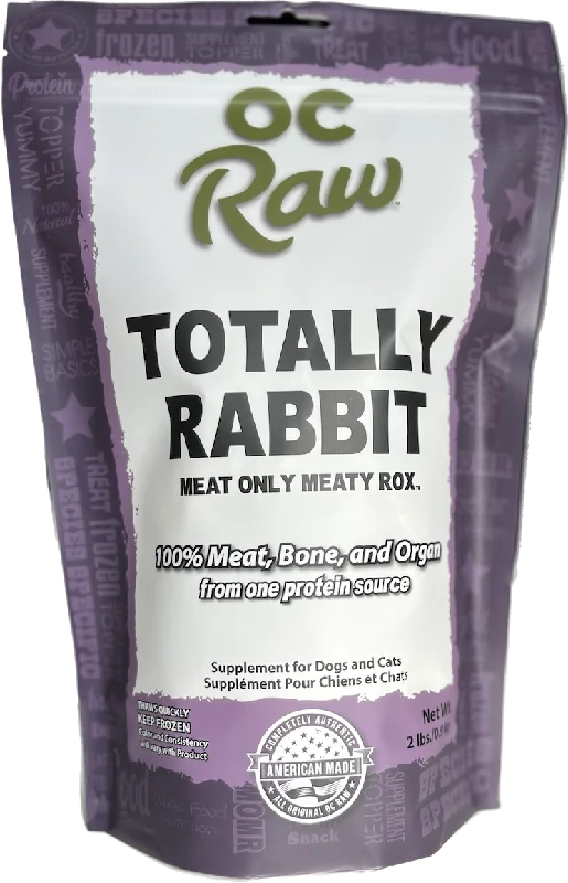 OC Raw Frozen Totally Rabbit Meaty Rox for Dogs & Cats 2lb
