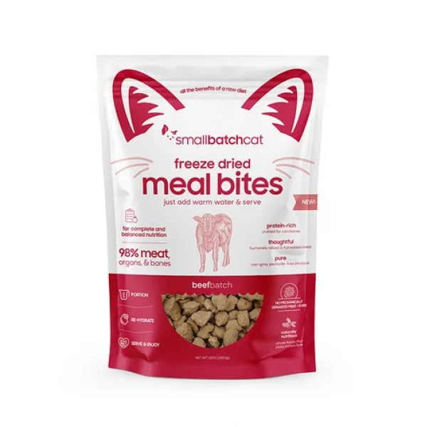 Small Batch Cat Food FD Mealbites Beef 10 oz.