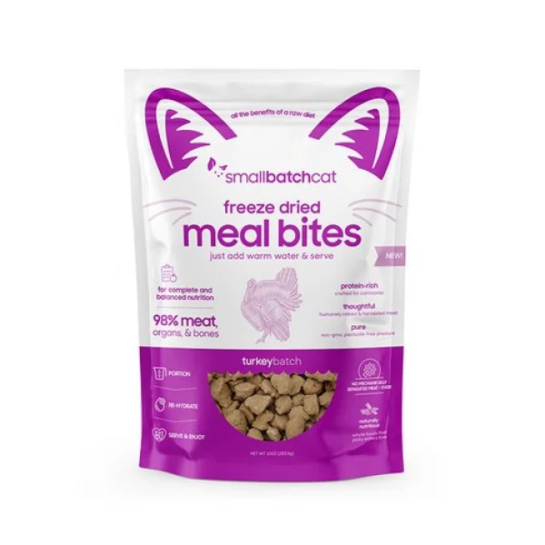 Small Batch Cat Food FD Mealbites Turkey 10 oz.